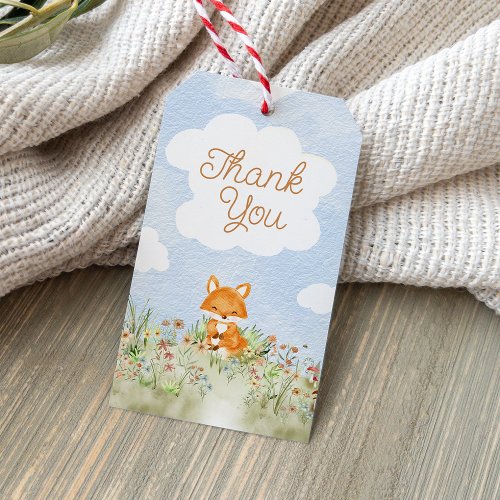Storybook Woodland Fox Baby Shower Thank You Gift Tags