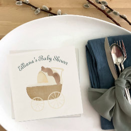 Storybook Woodland Friends Baby Carriage Squirrel Napkins