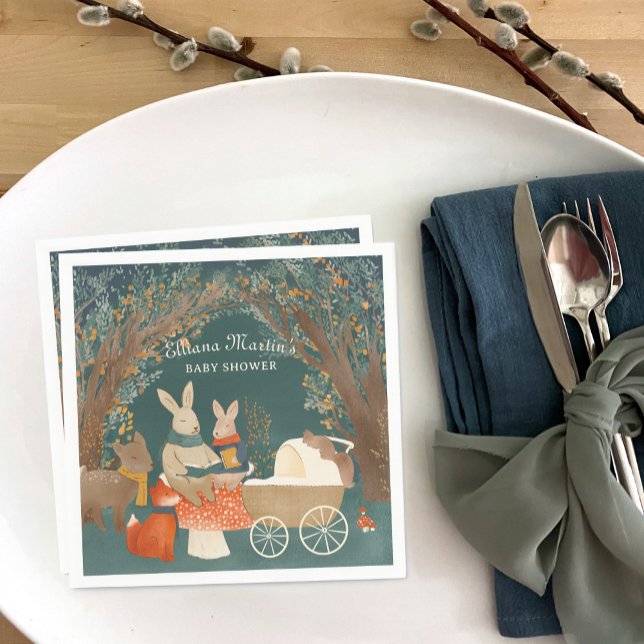 Storybook Woodland Friends Baby Shower Napkins (Creator Uploaded)