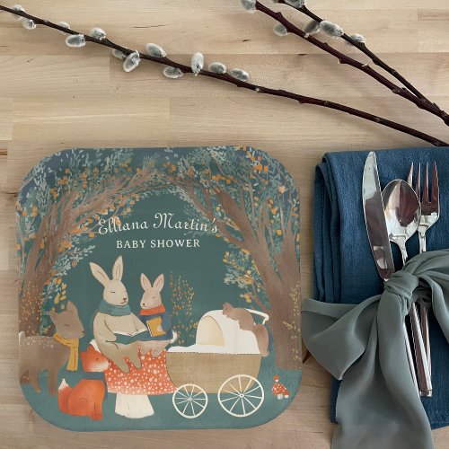 Storybook Woodland Friends Baby Shower Paper Plates