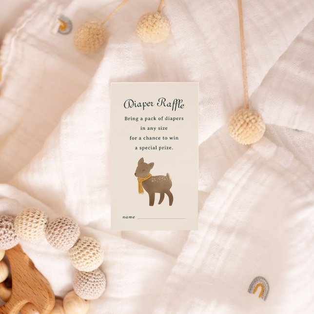 Storybook Woodland Friends Diaper Raffle Enclosure Card (Creator Uploaded)