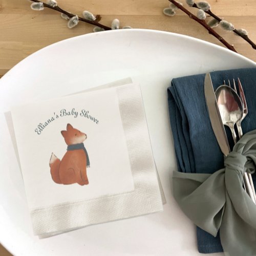 Storybook Woodland Friends Fox Baby Shower Napkins