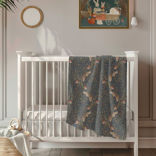 Storybook Woodland Friends Sleepy Squirrel Forest Baby Blanket