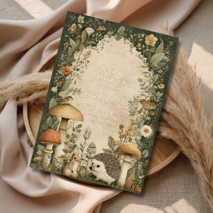 Storybook Woodland Mushroom Baby Shower Foil Invitation