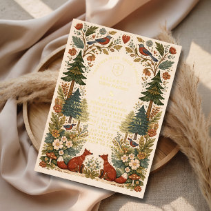 Storybook Woodland Nature Inspired Wedding Foil Invitation