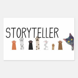 Storytelling Paws at Work - writer's sticker