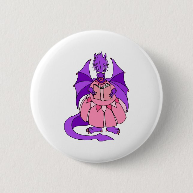 Storytime Dragon Pinback Button (Front)