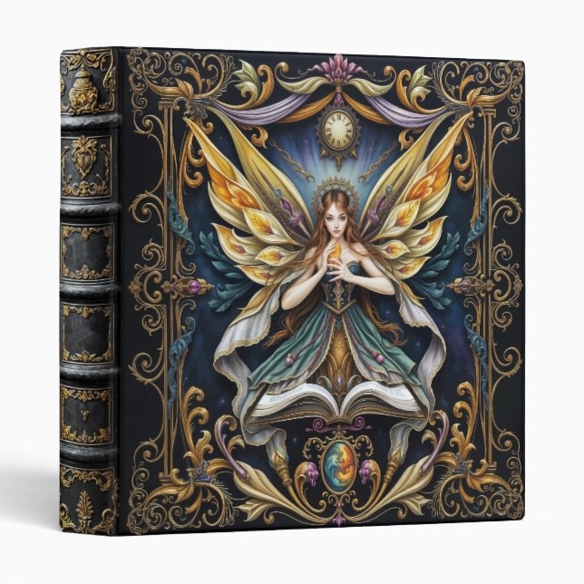 Storytime Fairy Fantasy Art Leather Look 3 Ring Binder (Front/Spine)