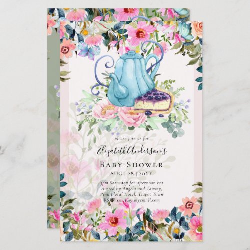 Storytime Tea Party Baby Shower Invitations