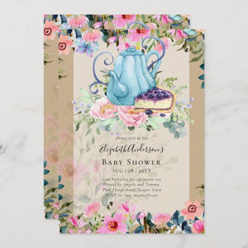 Storytime Tea Party Baby Shower Invitations