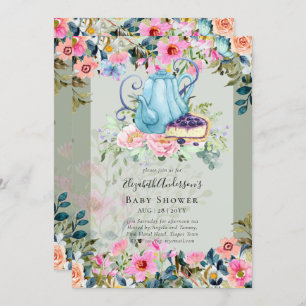 Storytime Tea Party Baby Shower Invitations