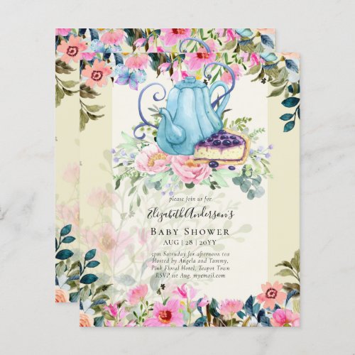 Storytime Tea Party Baby Shower Invitations