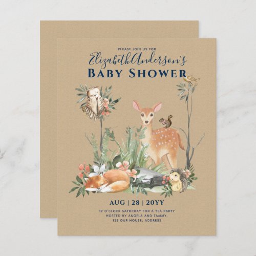 Storytime Woodland Animals Forest Baby Shower Invi