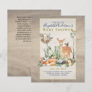 Storytime Woodland Animals Forest Baby Shower Invi