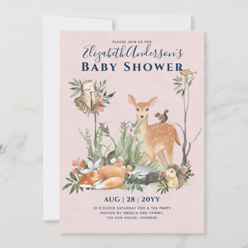 Storytime Woodland Animals Forest Baby Shower Invi Invitation