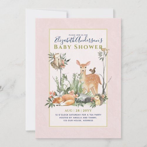 Storytime Woodland Animals Forest Baby Shower Invi Invitation