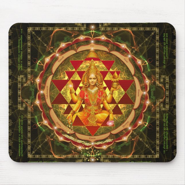 Stotram on Devi Lakshmi - Shri Yantra- Mahalakshmi Mouse Pad (Front)