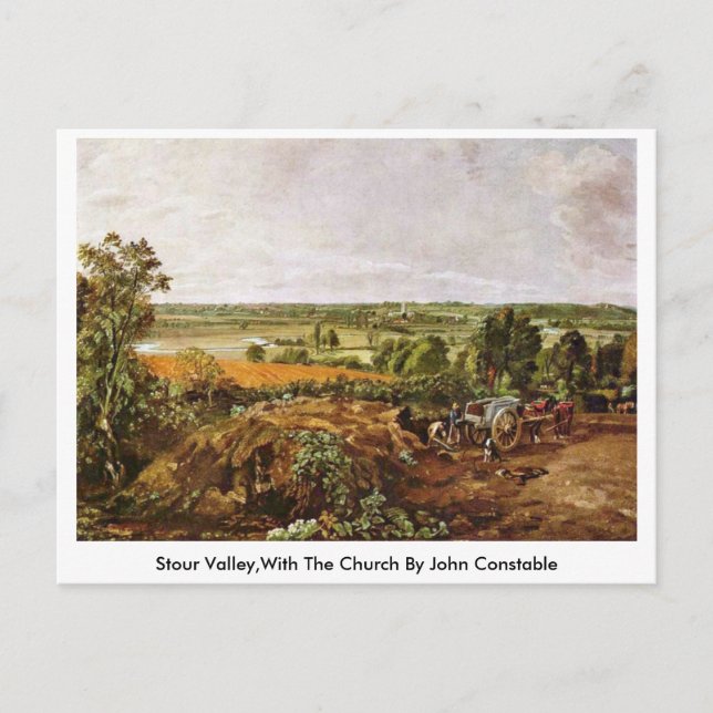 Stour Valley,With The Church By John Constable Postcard (Front)
