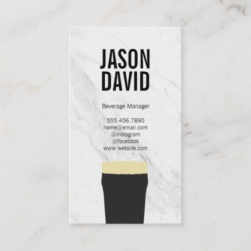 Stout Pint of Beer Marble Variation Business Card