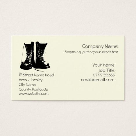 Stout Work Boots Generic logo Business Card