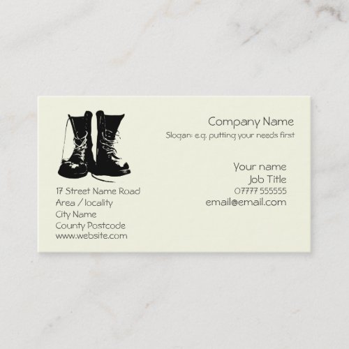 Stout Work Boots Generic logo Business Card Template