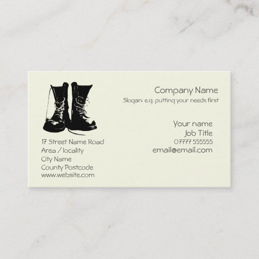 Customizable Stout Work Boots Generic logo Business Card Template