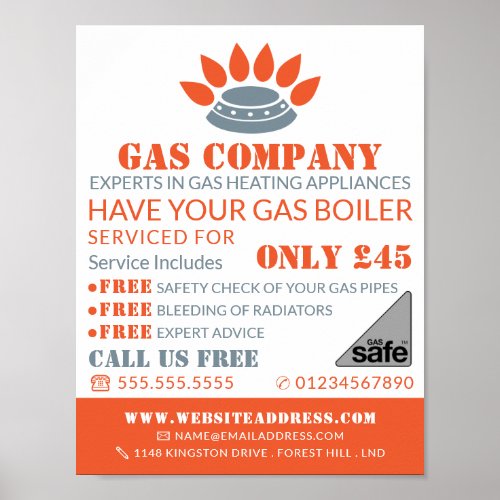 Stove Burner Gas Engineer  Supplier Advertising Poster