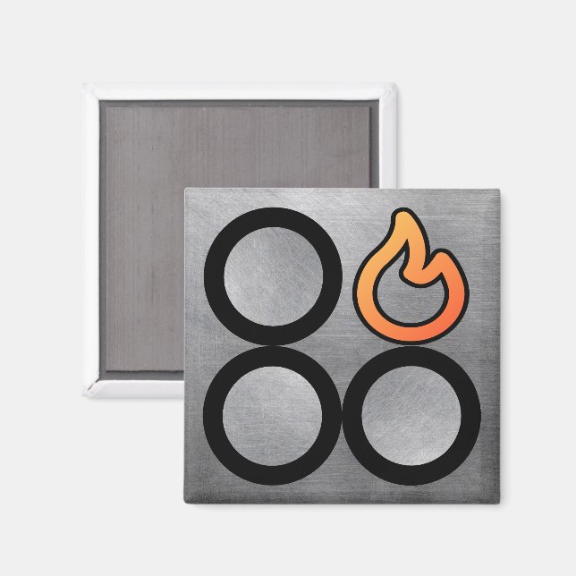 Stove Knob Rear Right Burner Control Label Magnet (Front/Back)