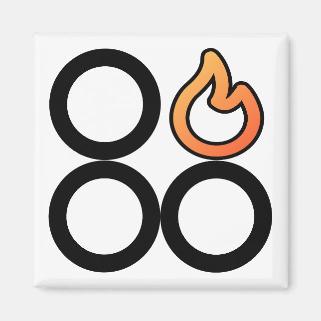 Stove Knob Rear Right Burner Control Label Magnet (Front)