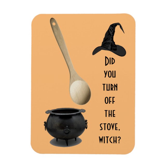 Stove Reminder Magnet (Witch Version) (Vertical)