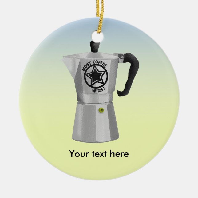 Stove top expresso maker Moka Coffee Pot Ceramic Ornament (Front)