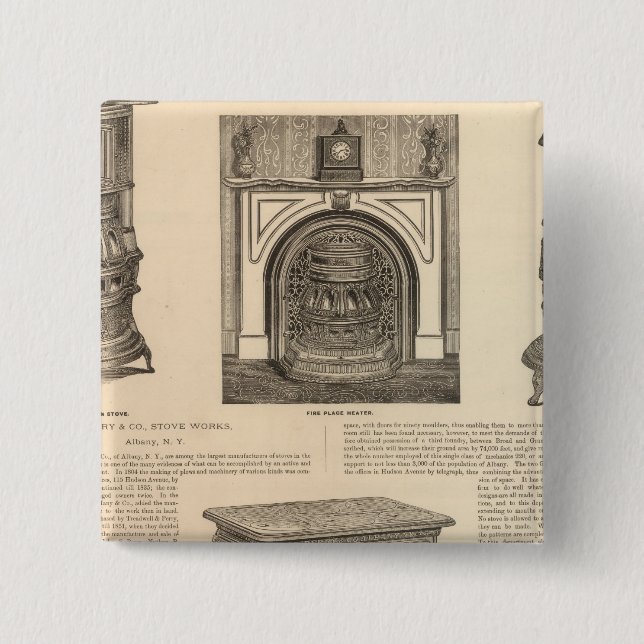 Stove Works, Albany, New York Pinback Button (Front)