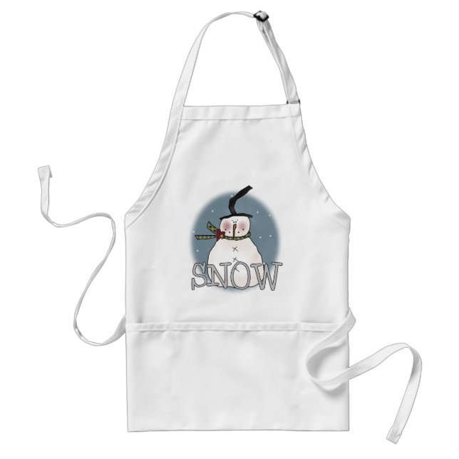 Stovepipe Hat Snowman Adult Apron (Front)