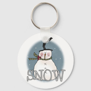 Stovepipe Hat Snowman T-shirts and Gifts Keychain
