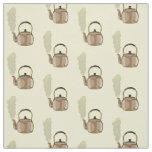 Stovetop or hob kettle cartoon illustration fabric