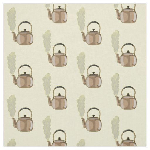 Stovetop or hob kettle cartoon illustration fabric