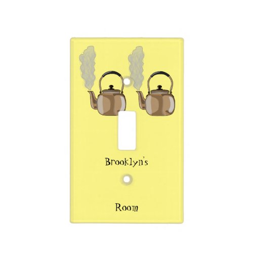 Stovetop or hob kettle cartoon illustration light switch cover