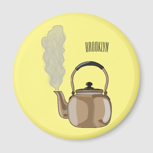 Stovetop or hob kettle cartoon illustration  magnet