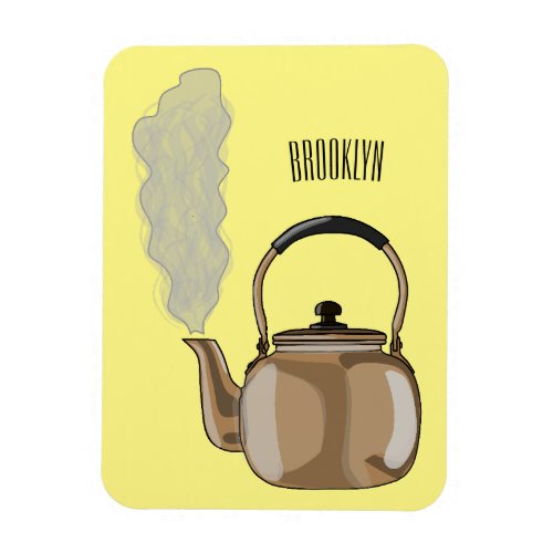 Stovetop or hob kettle cartoon illustration  magnet
