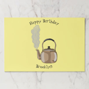 Stovetop or hob kettle cartoon illustration paper pad