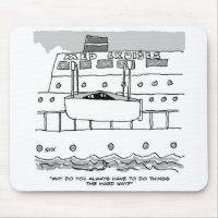 Stowaways on a cruise are hiding in a lifeboat mouse pad