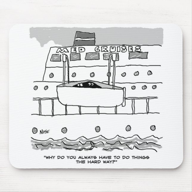 Stowaways on a cruise are hiding in a lifeboat mouse pad (Front)