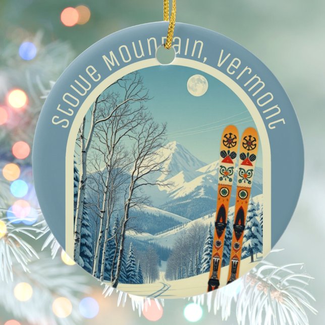 Stowe Mountain Vermont ski souvenir  Ceramic Ornament (Creator Uploaded)