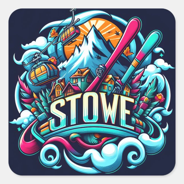 Stowe Ski Stickers (Set of 20) (Front)