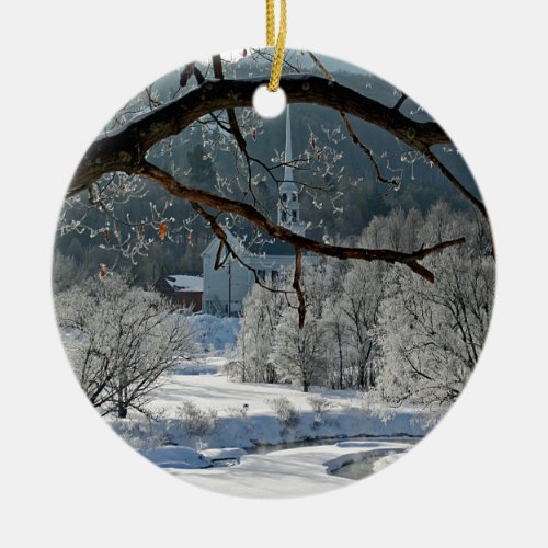 Stowe Vermont Ceramic Ornament