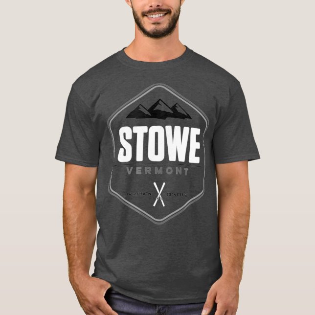 Stowe Vermont Graphic Vintage Skiing T-Shirt (Front)