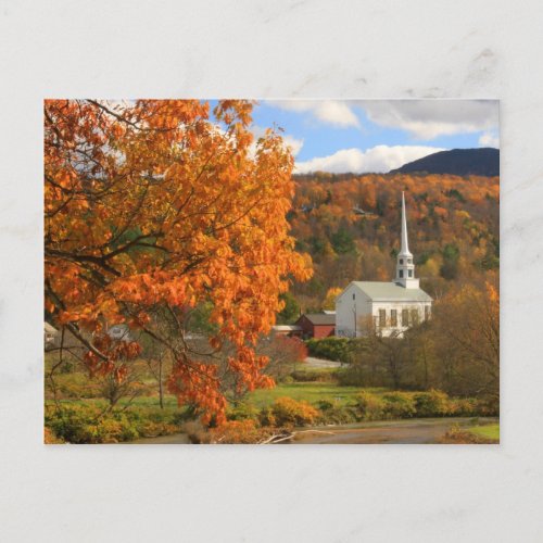Stowe Vermont in Autumn Postcard