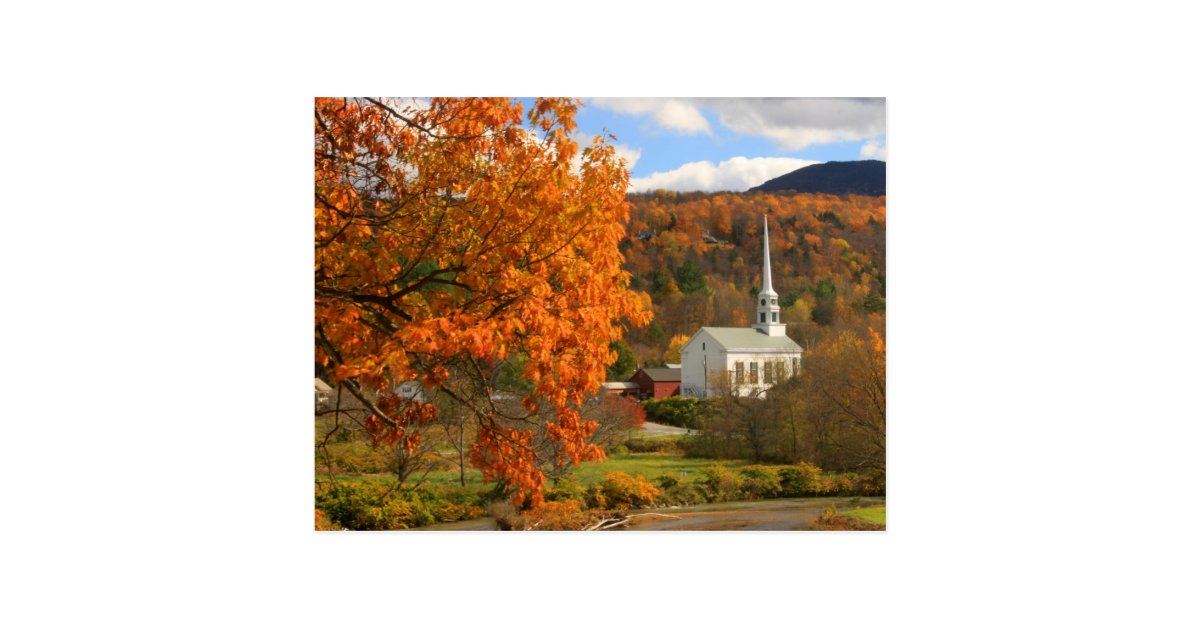 Stowe Vermont In Autumn Postcard