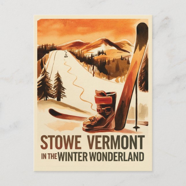 Stowe Vermont in the Winter Wonderland Postcard (Front)