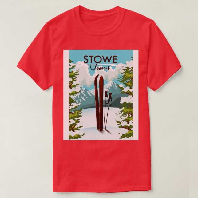 Stowe Vermont Ski print art T-Shirt (Design Front)